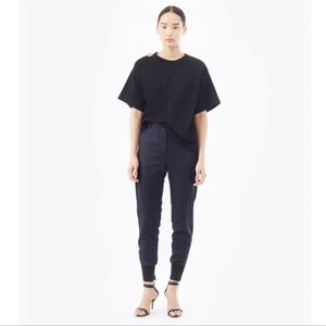 3.1 Phillip Lim Womens Navy Black Pinstripe Jogger Pants sz 2